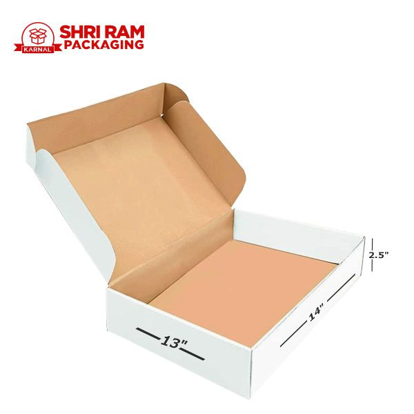 Shri Ram Packaging 3 Ply White Flap Box 14x13x2.5 Inch Pack fo 500 | Shipping & Packaging Box