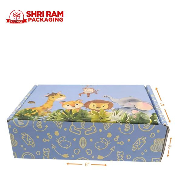Shri Ram Packaging 6x4x2 Inch Multicolor Corrugated Flap Box | Printed Mailer Box for Packaging & Shipping