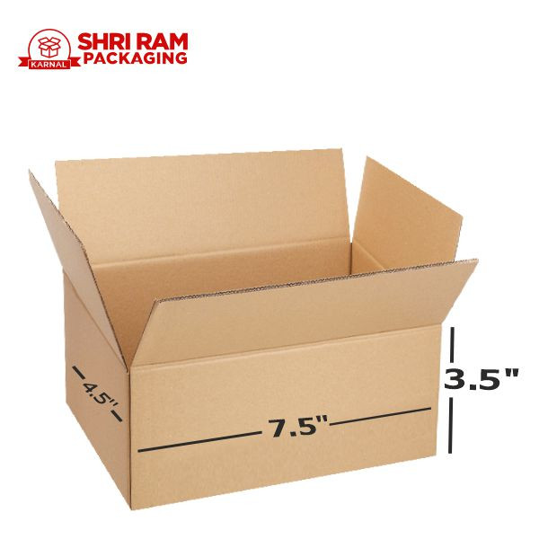 Shri Ram Packaging 3 Ply Brown Corrugated Box 7.5x4.5x3.5 Inch | Shipping & Packaging Box
