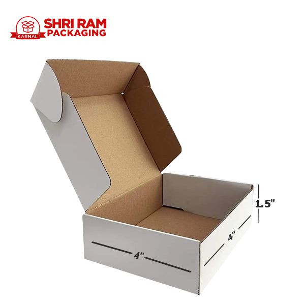 Shri Ram Packaging 3 Ply White Flap Box 4x4x1.5 Inch Pack of 1000  | Shipping & Packaging Box