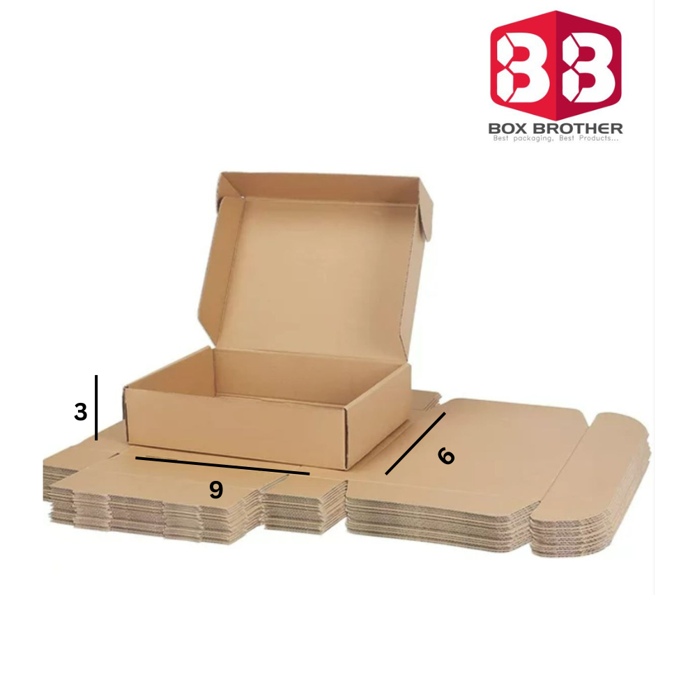 Shri Ram Packaging 3 Ply Flap Box Brown Corrugated Box Length 9 inches Width 6 inches Height 3 inches Pack of 1000 boxes Packaging Material E commerce best Courier Boxes