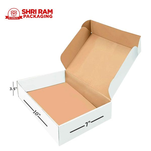Shri Ram Packaging 3 Ply White Flap Box 10x7x3.5 Inch Pack of 500 | Shipping & Packaging Box